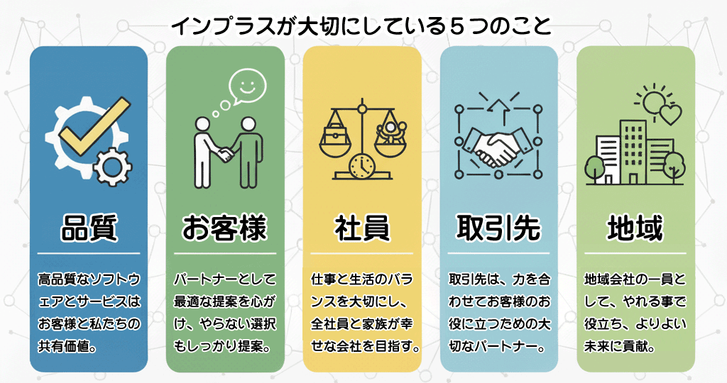 インプラスが大切にする５つのこと